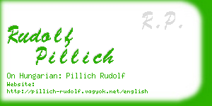 rudolf pillich business card